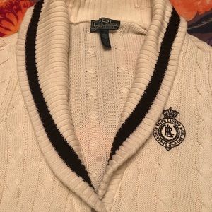 Cream and brown Lauren Ralph Lauren Cardigan